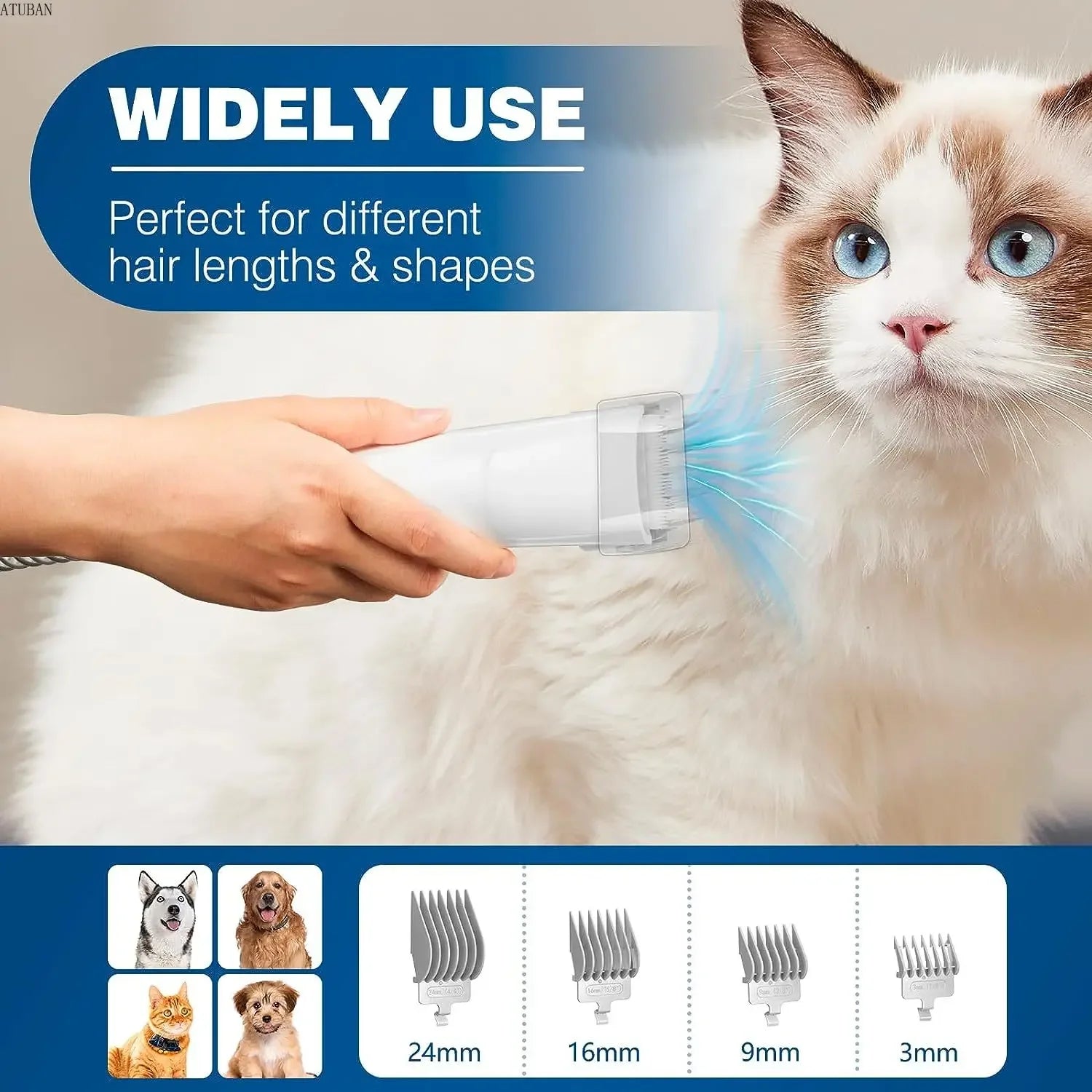 Pet Vacuum for Shedding: Grooming Kit with Large Capacity