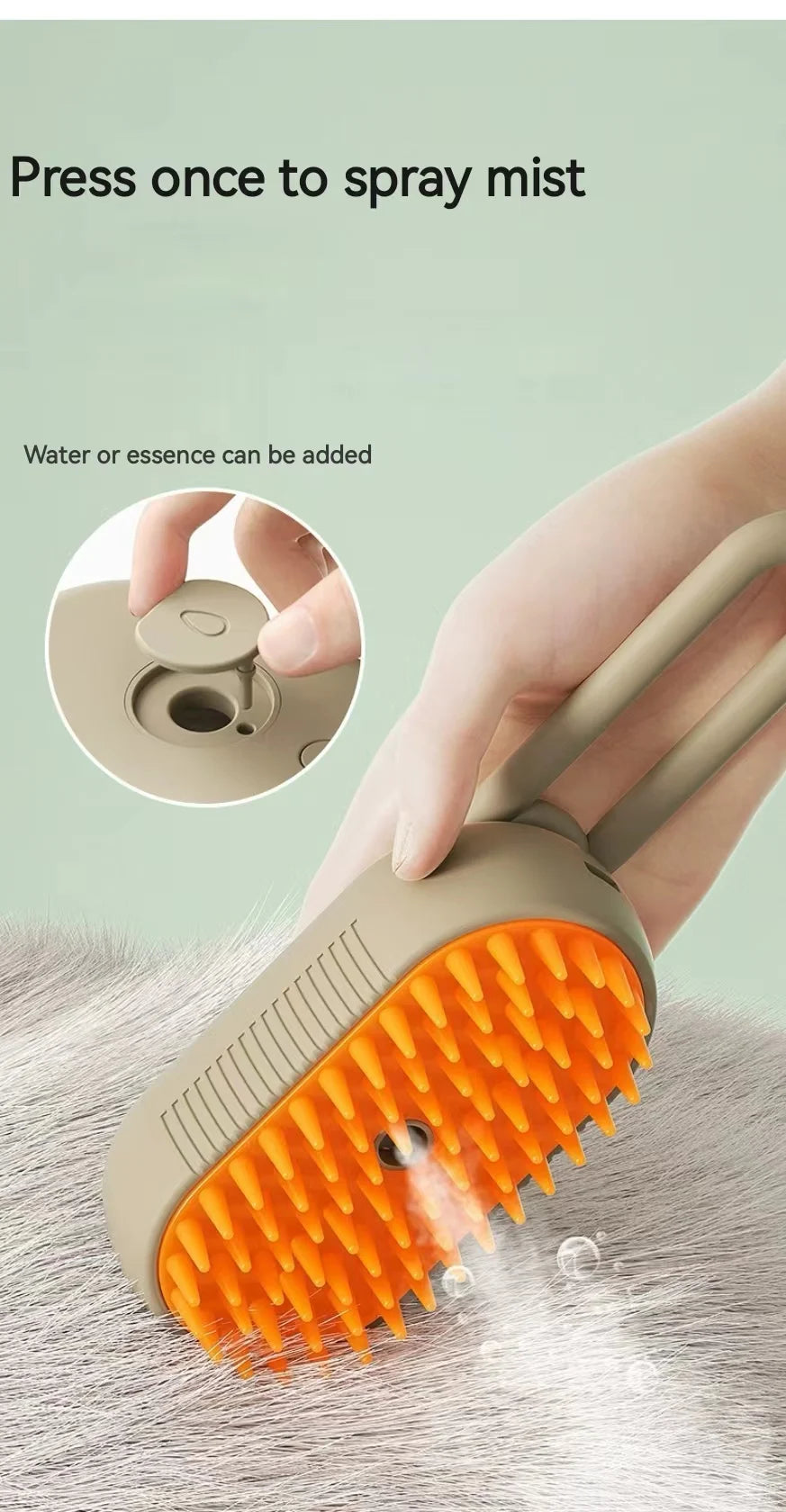 3-in-1 Electric Pet Hair Brush: Dog & Cat Grooming with Steam Spray & Massage