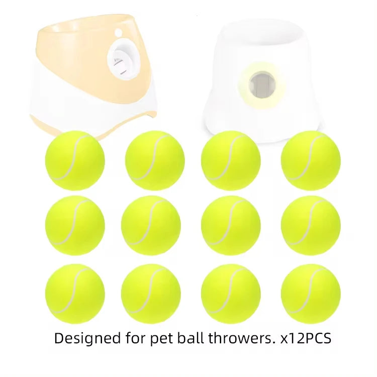 12 Dog Tennis Balls for Fetch: 2-inch, Elastic, for Small/Medium Dogs