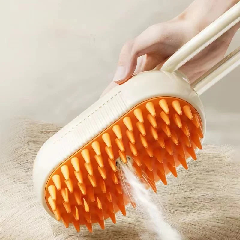 3-in-1 Electric Pet Hair Brush: Dog & Cat Grooming with Steam Spray & Massage