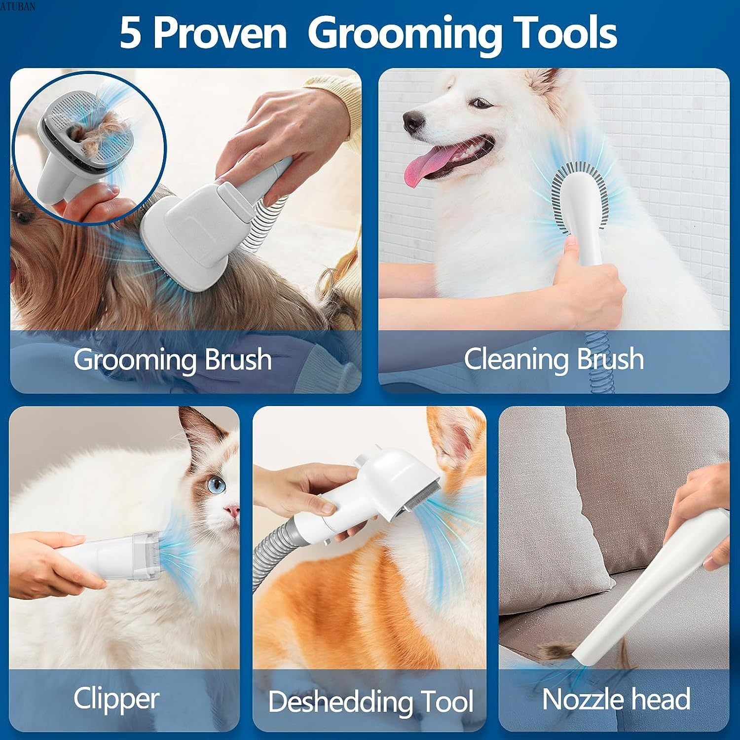 Pet Vacuum for Shedding: Grooming Kit with Large Capacity